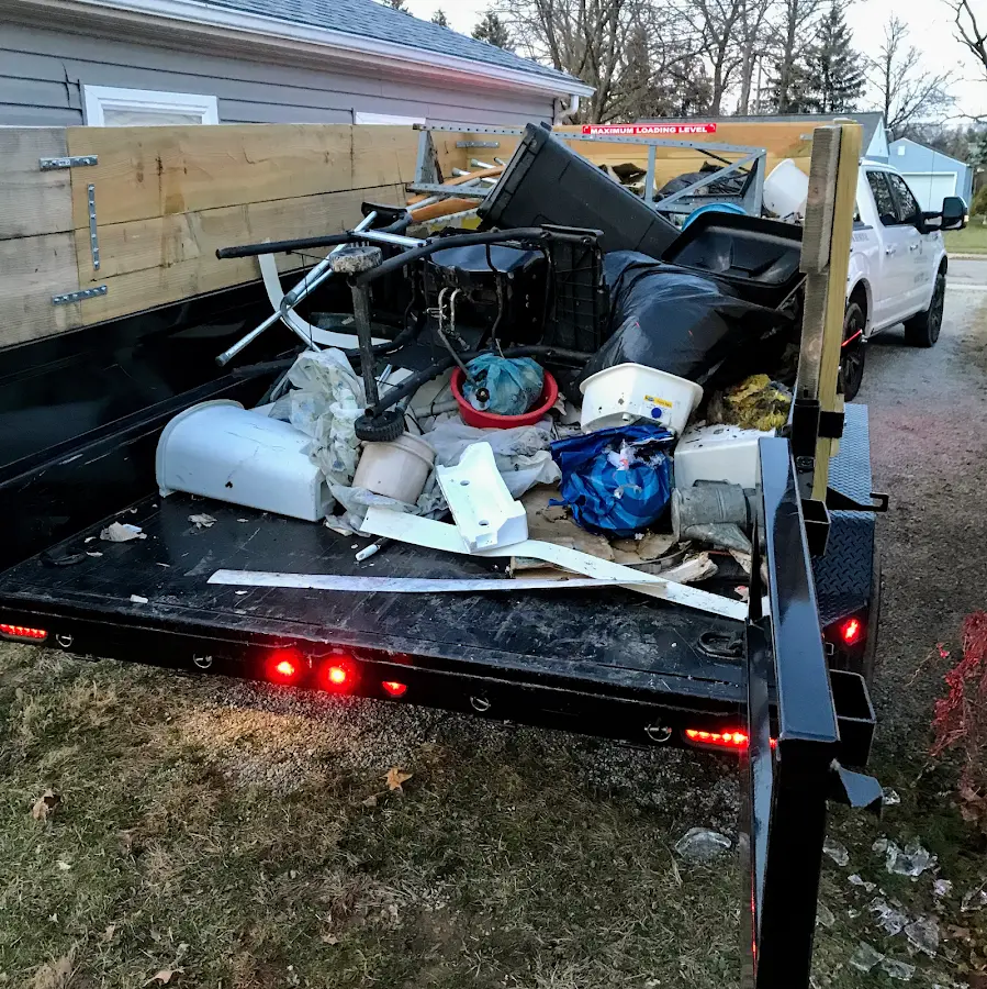 Roll-off dumpster delivered to a residential driveway in Rocky Mount